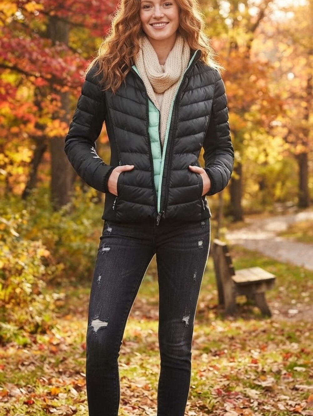 Hollister Black Puffer Jacket xs